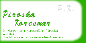 piroska korcsmar business card